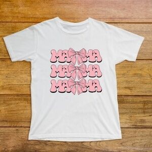 Mama Pink Bows Graphic T Shirt